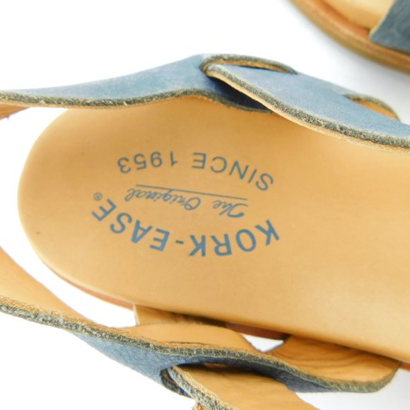 New KORK EASE Slate Blue Leather Ankle Strap Sandals 9 - Picture 6 of 6